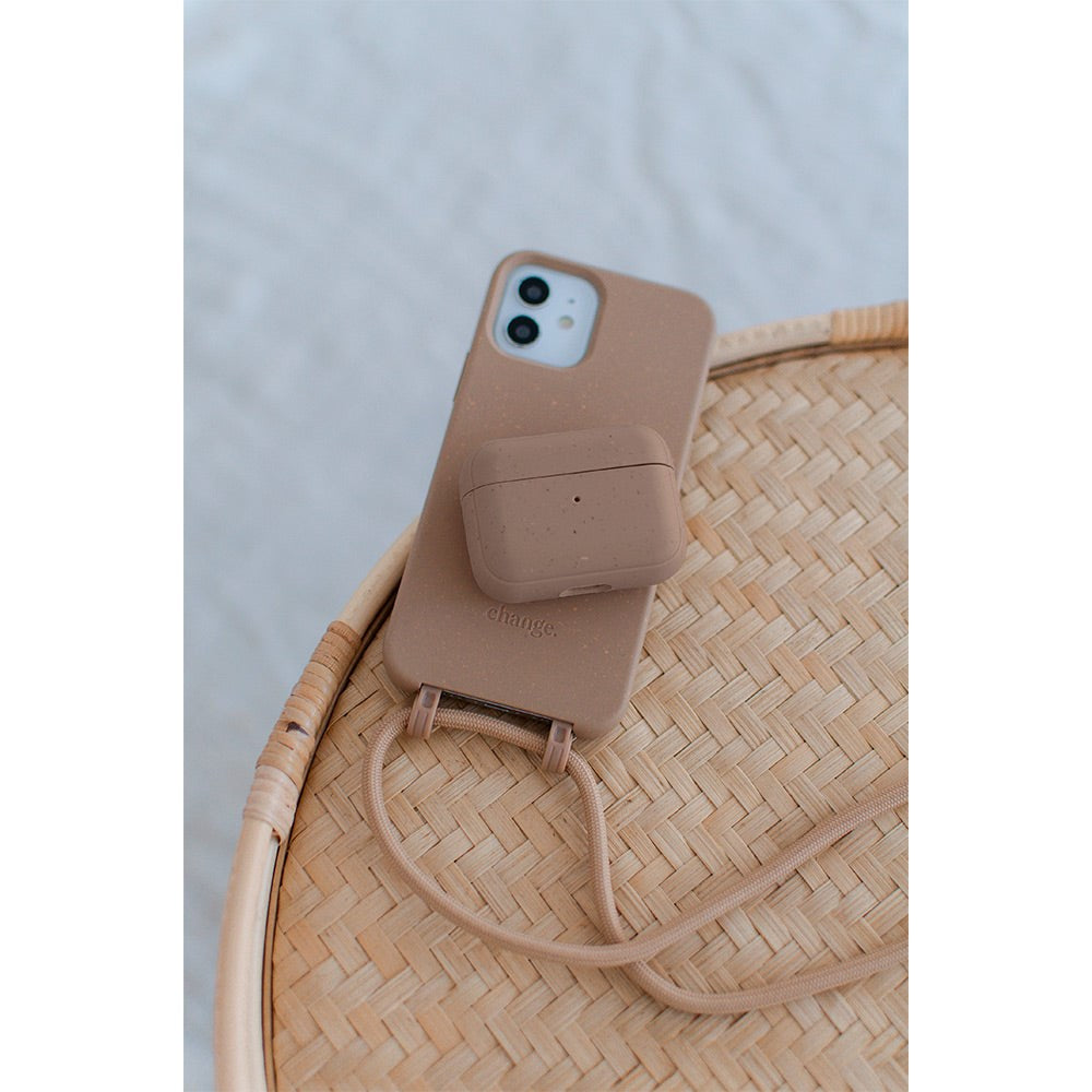 iPhone 15 Woodcessories Change Case w. Strap - 100% Plant-based - Taupe