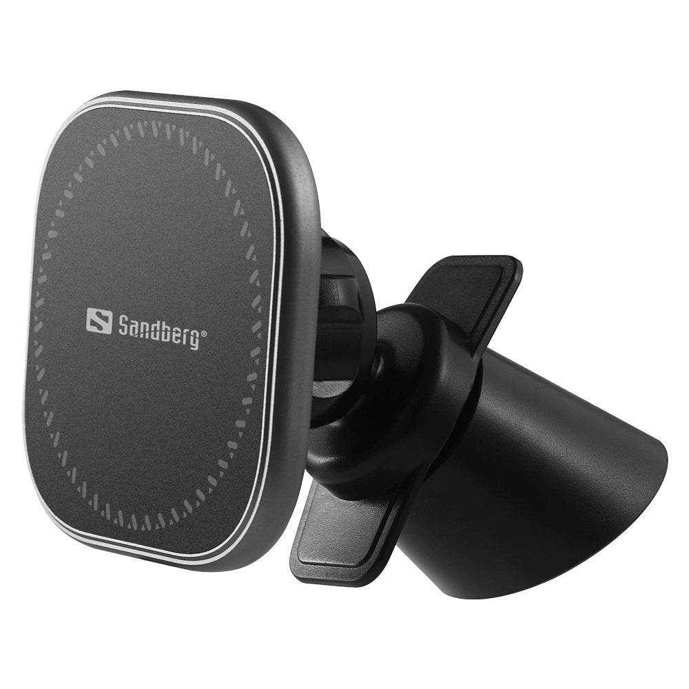 Sandberg 15W Magnetic Wireless Charger for Car - Ventilation & Dashboard - Black