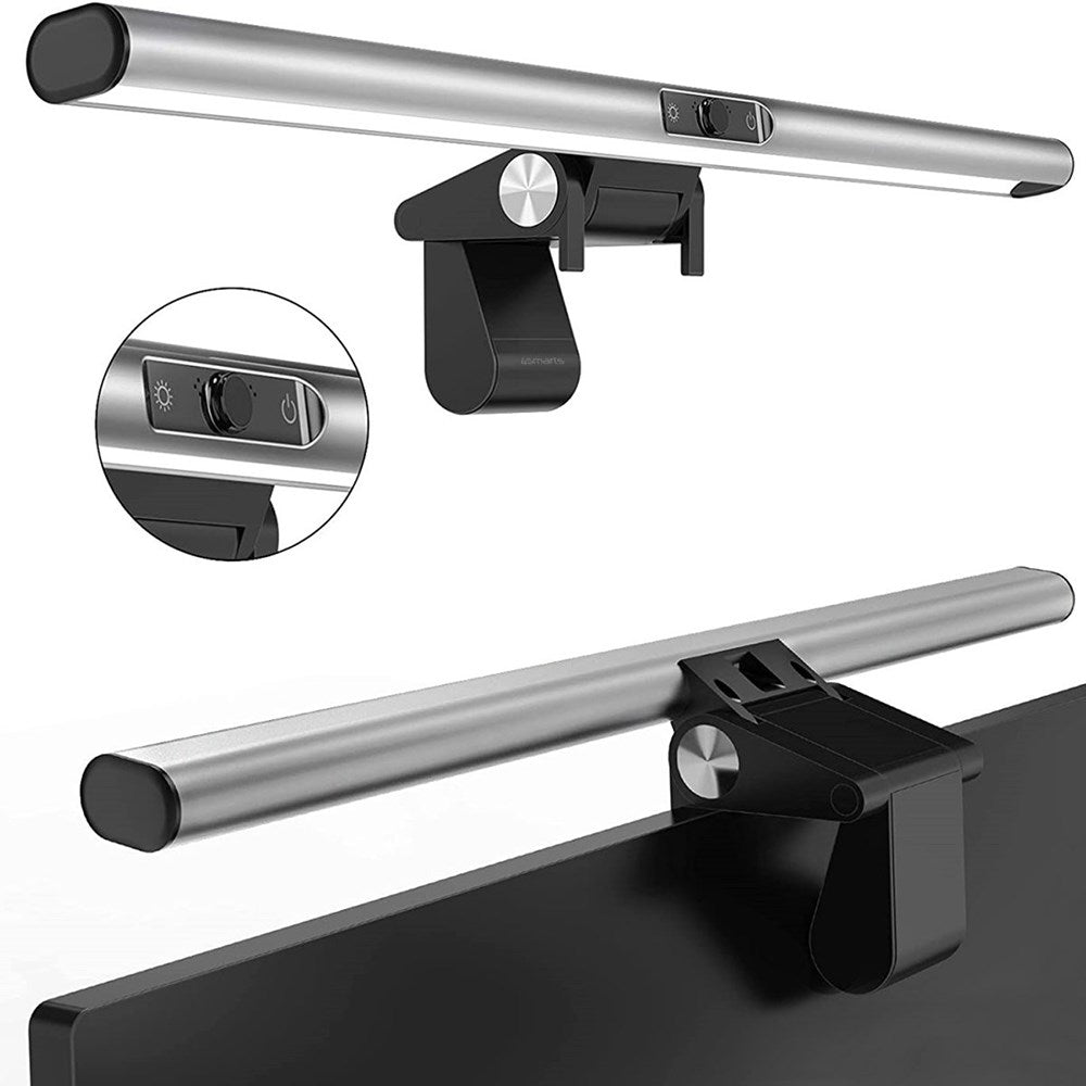 4Smarts 2-in-1 LED Monitor Lightbar with HD 1080p Webcam - Silver