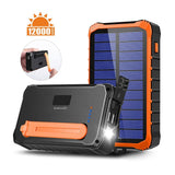 4smarts Prepper Solar Powerbank 12.000mAh - 2 x USB-A - Black / Orange