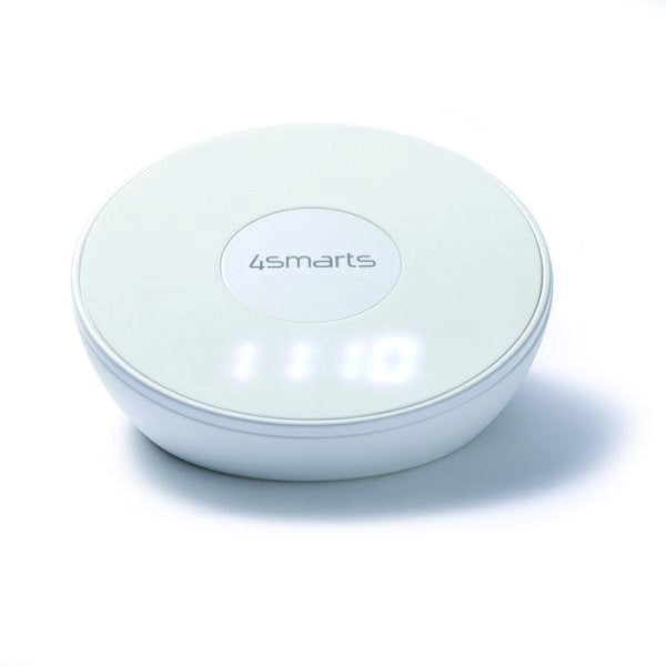 4smarts Voltbeam N8 Fast Charger Wireless Charger w. LED Light White 15W - Universal Qi Charger