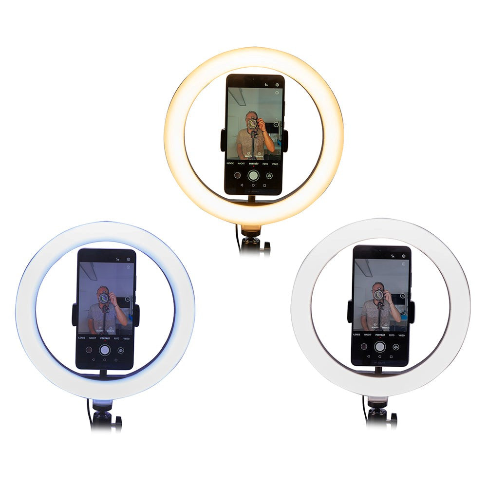 4smarts LoomiPod XL & Mini Selfie Tripod w. LED Ring Light, Holder & Stand