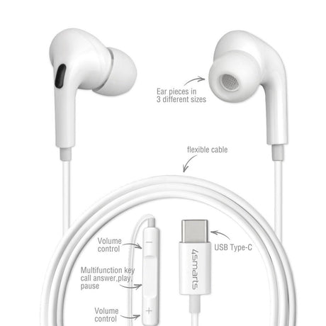 4smarts Melody Digital Basic Headphones with USB-C Cable - White