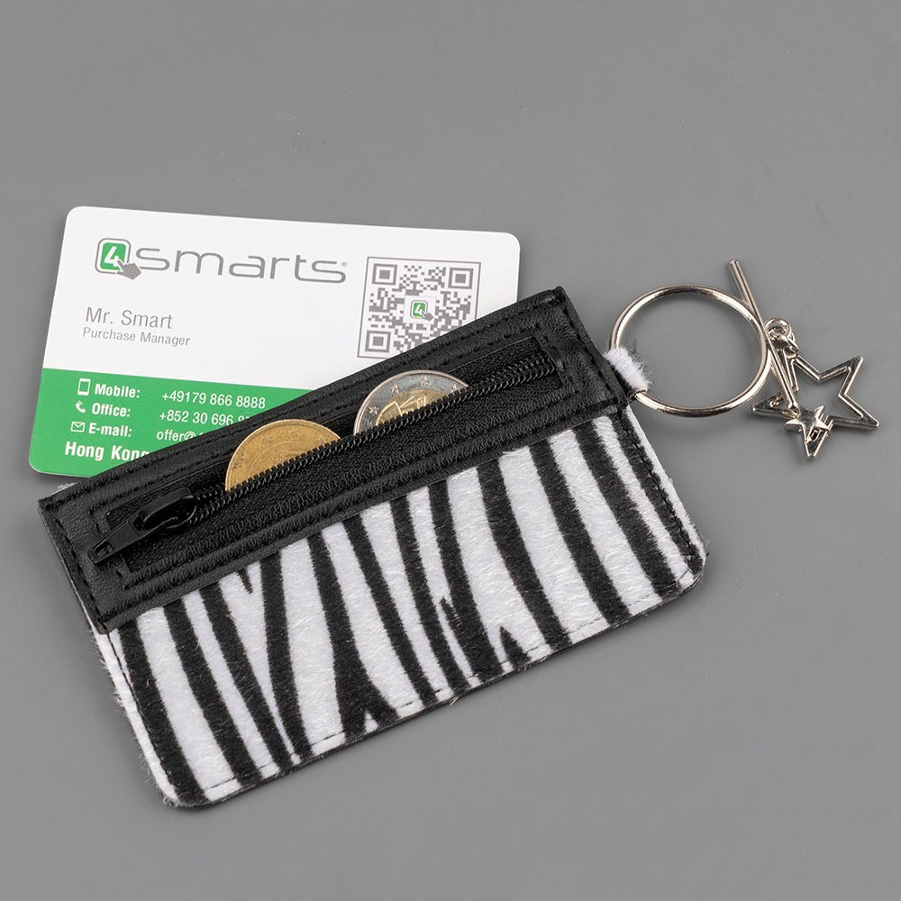 4smarts DressUP Phone Holder w. Finger Ring & Card Holder - Zebra