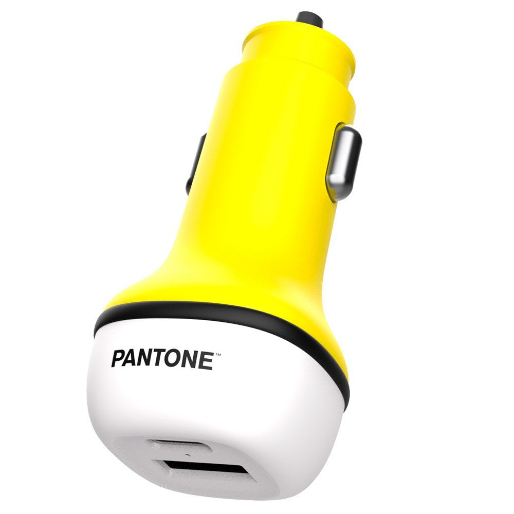 Pantone Car charger PD 20W with USB-C & USB-A - Yellow