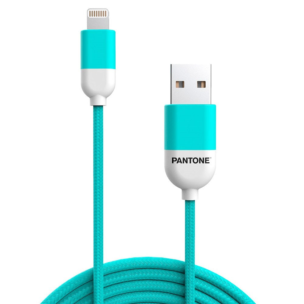 Pantone MFI USB-A to Lightning Cable 12W - 1.5m - Turquoise