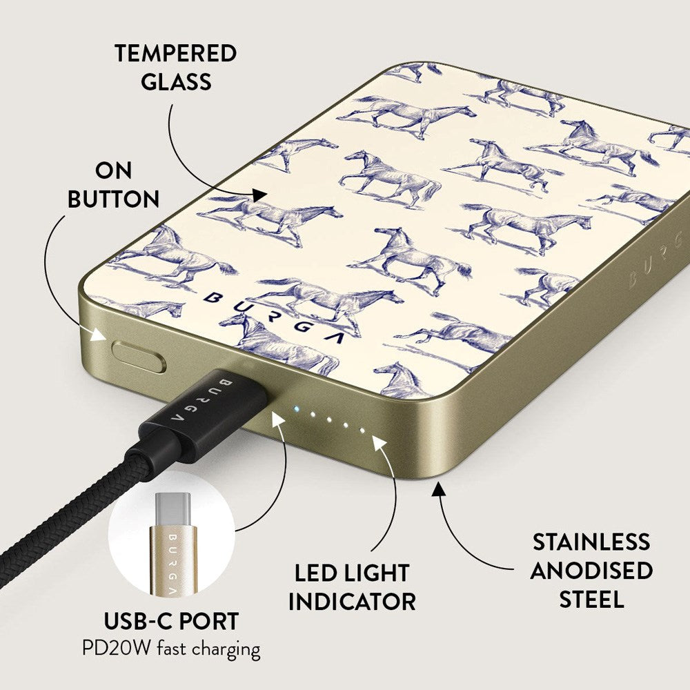 Burga 20W MagSafe Power Bank with Wireless Charging & USB-C Port - Derby Race