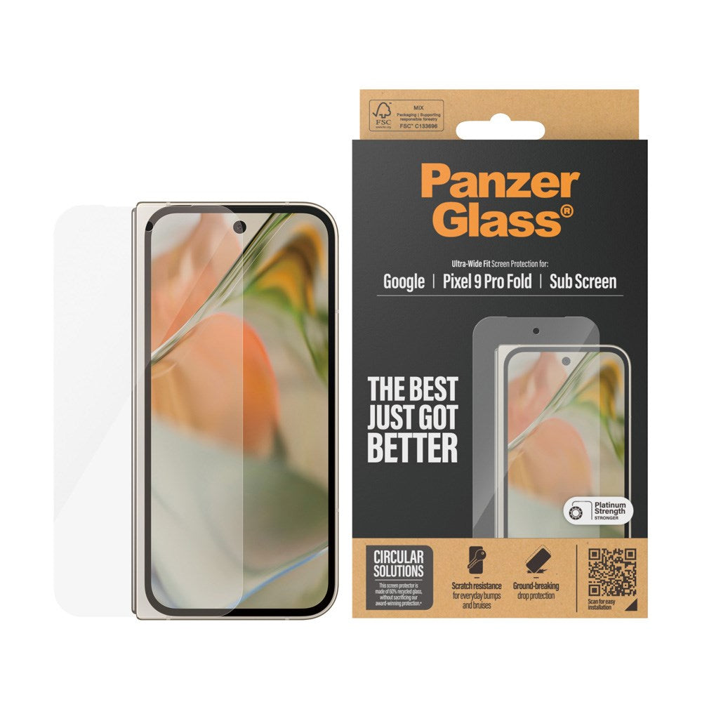 PanzerGlass Google Pixel 9 Pro Fold Ultra-Wide Fit Screen Protector Glass - Transparent