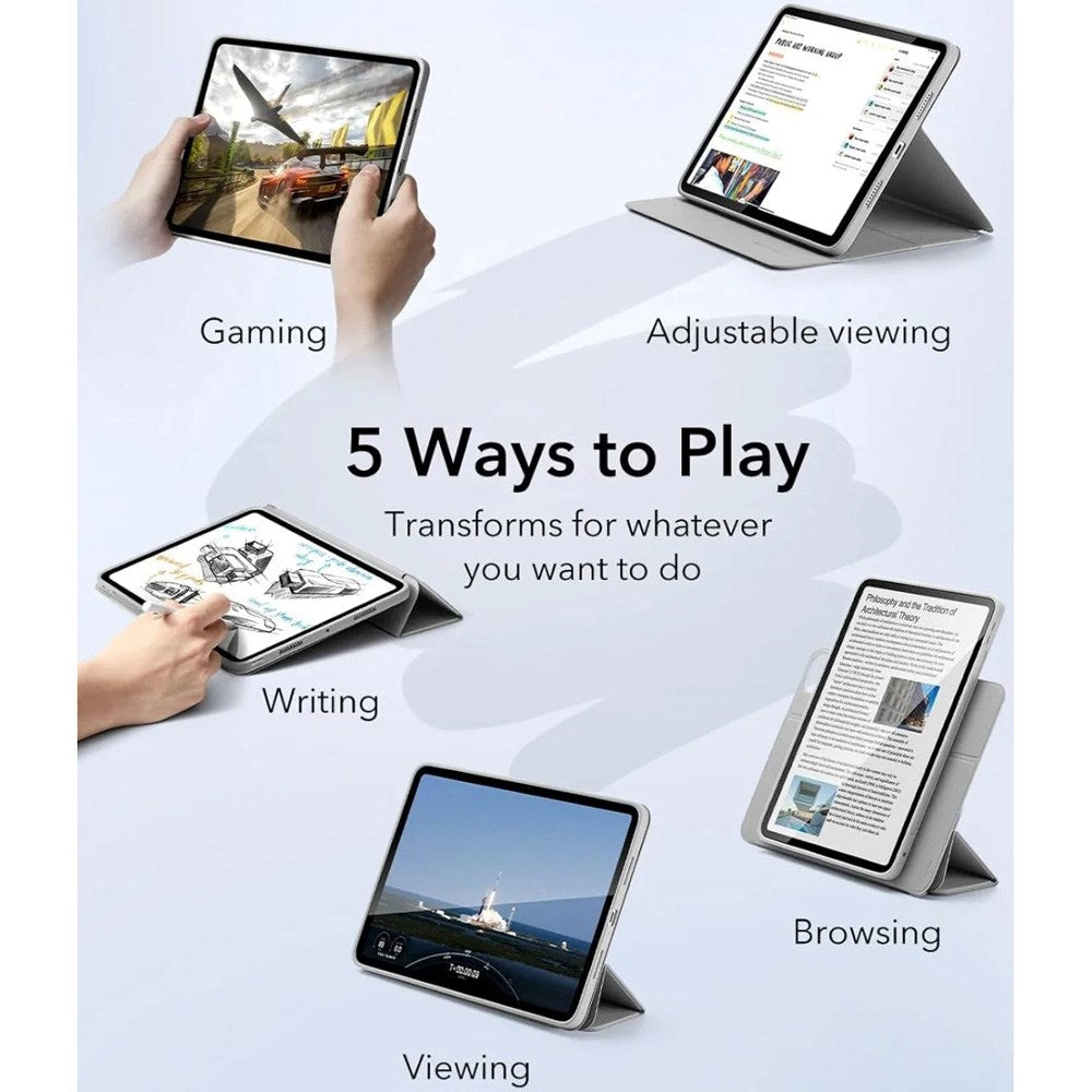 iPad Pro 13" (2025 / 2024) ESR Rebound Hybrid Flip Case - Grey