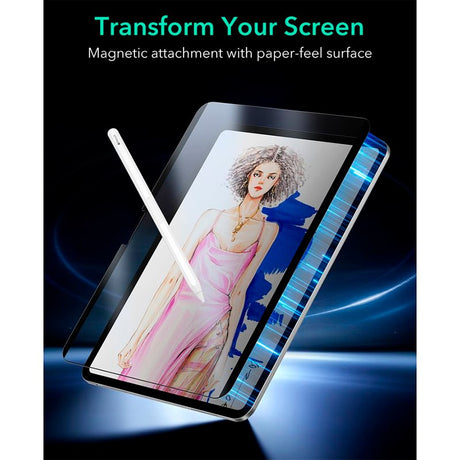 ESR iPad Pro 11" (2024) Magnetic Paper Feel Screen Protector - Matte / Transparent