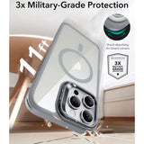ESR iPhone 16 Pro Classic Hybrid Case with Kickstand - MagSafe Compatible - Transparent / Grey