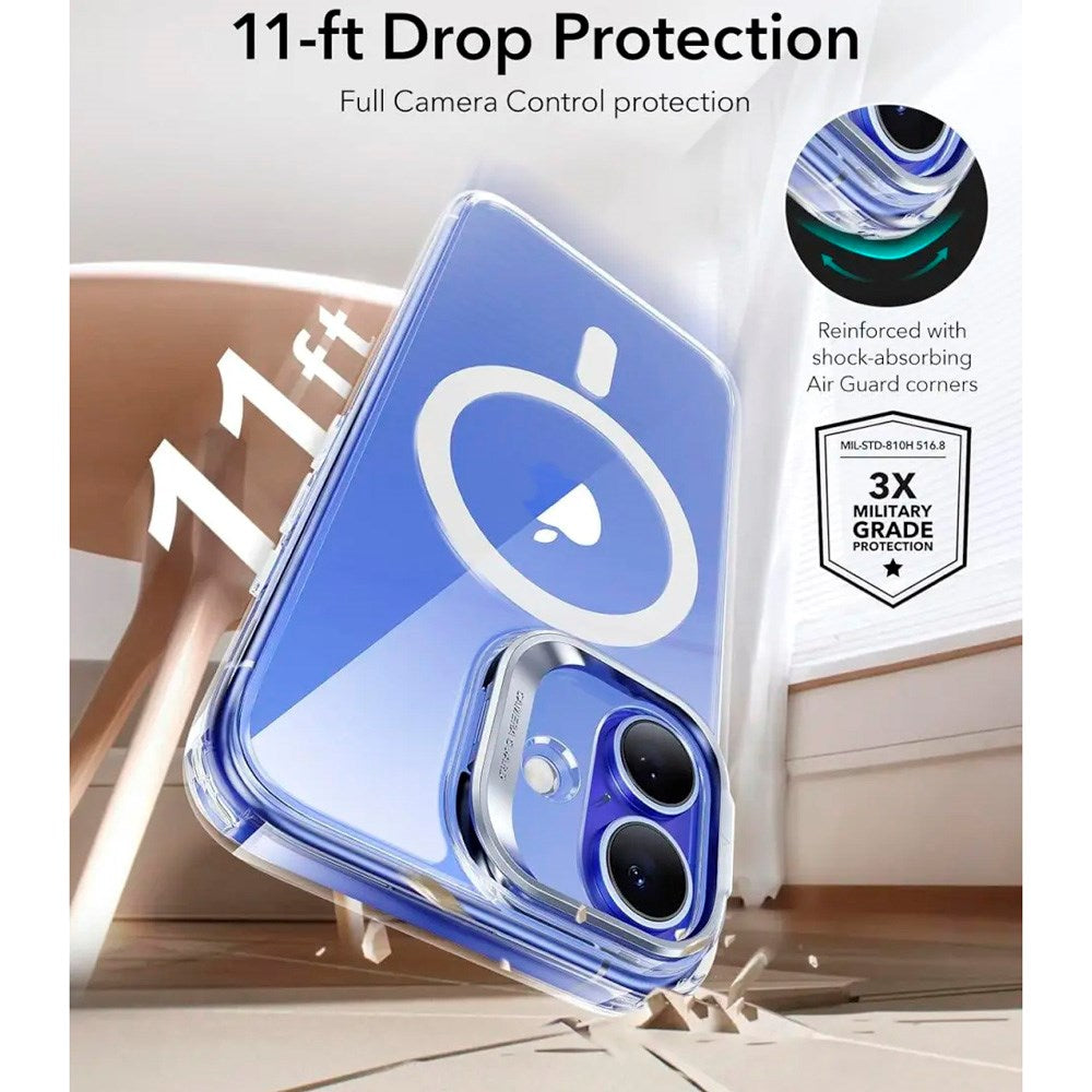 ESR iPhone 16 Classic Hybrid Case with Kickstand - MagSafe Compatible - Transparent