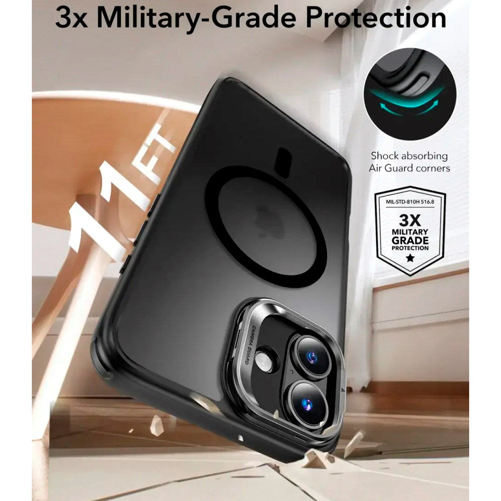 ESR iPhone 16 Classic Hybrid Case with Kickstand - MagSafe Compatible - Matte Black