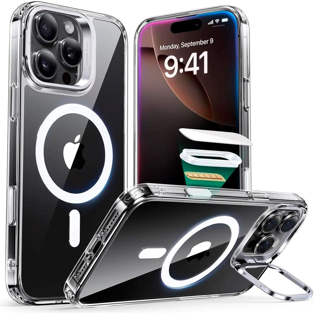 ESR iPhone 16 Pro Classic Hybrid Case with Kickstand - MagSafe Compatible - Transparent