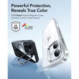 ESR iPhone 17 Classic Hybrid Stash Case with Kickstand - MagSafe Compatible - Transparent / Black