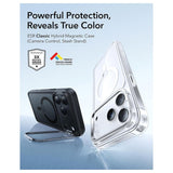 ESR iPhone 17 Pro Max Classic Hybrid Stash Case with Kickstand - MagSafe Compatible - Matte Black