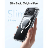 ESR iPhone 17 Pro Classic Hybrid Stash Case with Kickstand - MagSafe Compatible - Transparent