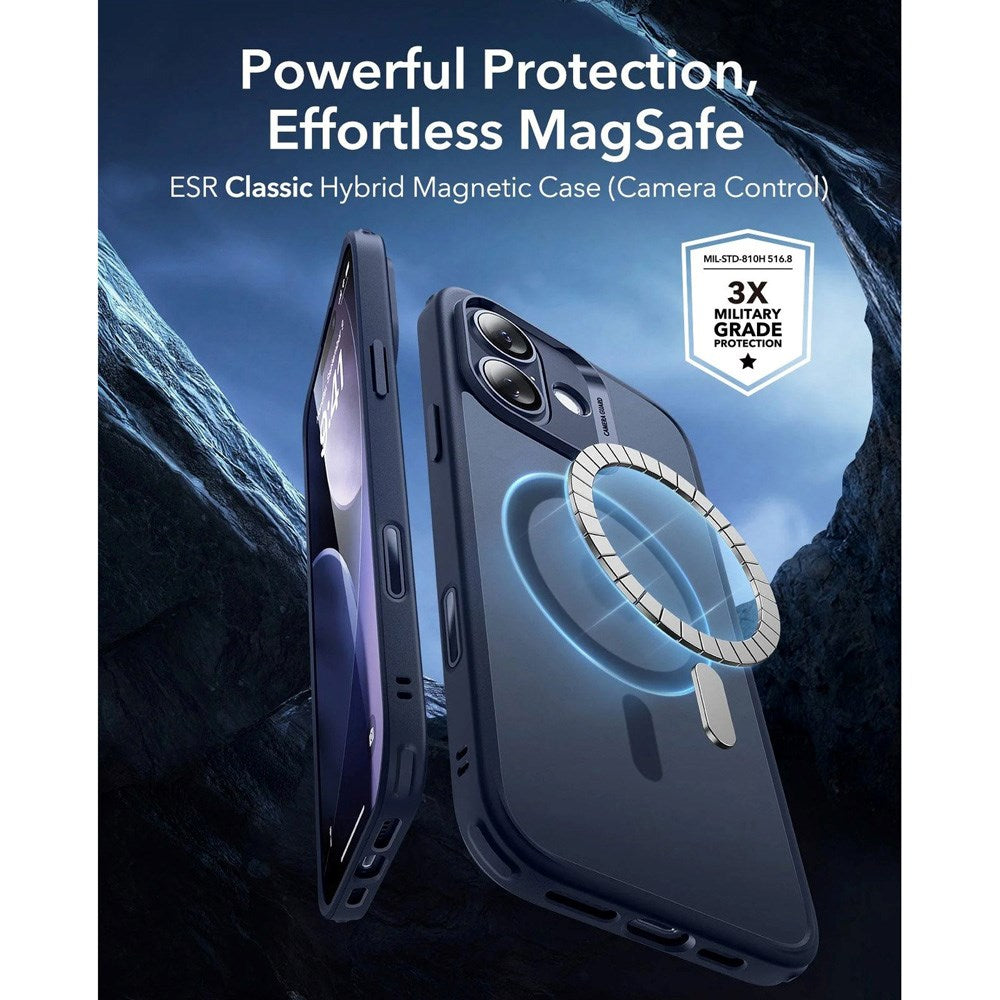 ESR iPhone 17 Classic Hybrid Case with Camera Control Button - MagSafe Compatible - Matte Blue