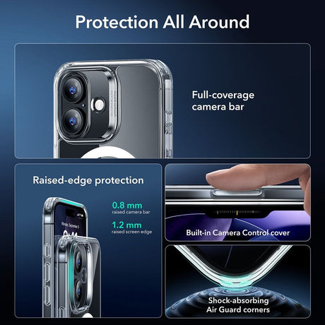 iPhone 17 ESR Classic Hybrid Set with Back Case & Tempered Glass Screen Protector - MagSafe Compatible - Transparent