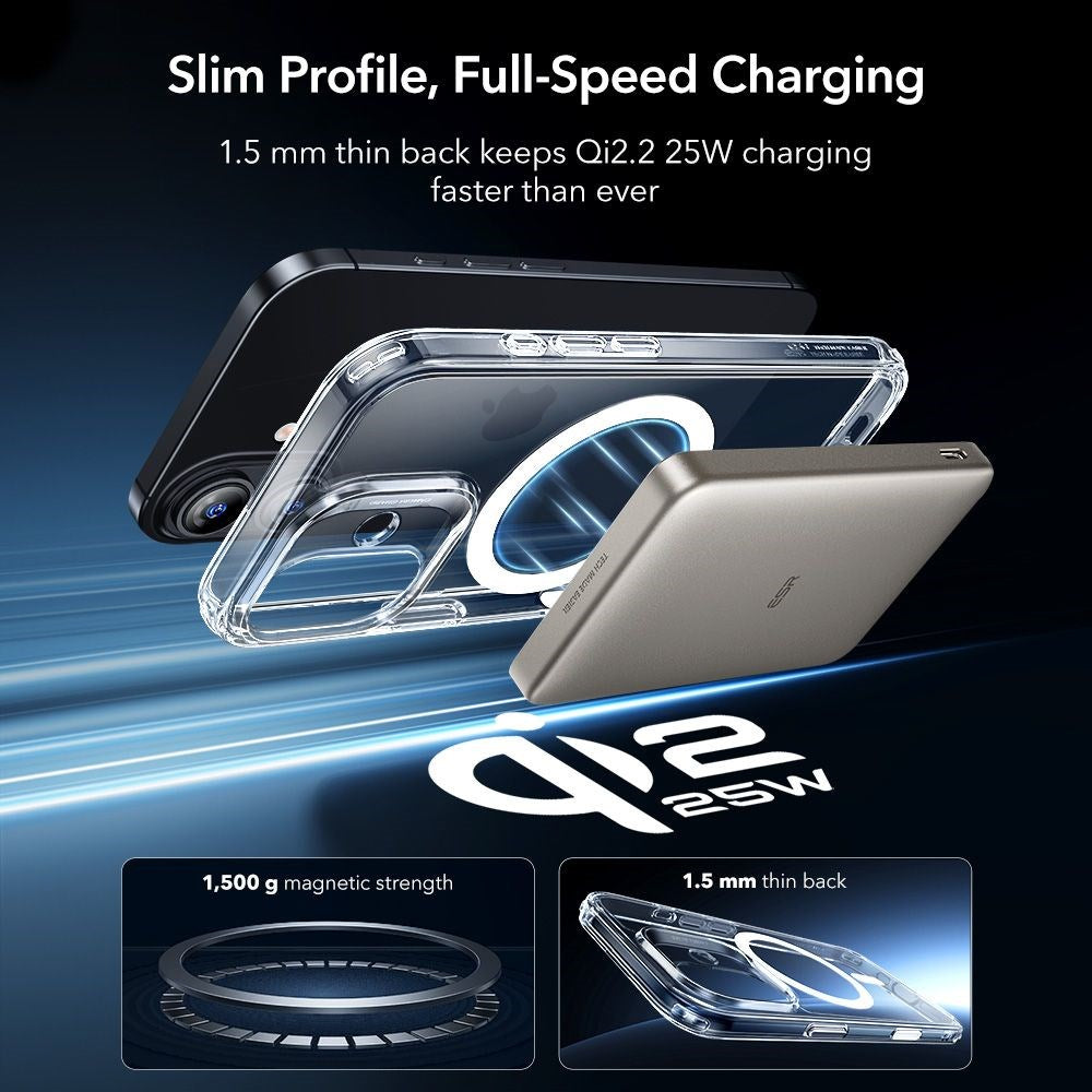 iPhone 17 ESR Classic Hybrid Set with Back Case & Tempered Glass Screen Protector - MagSafe Compatible - Transparent