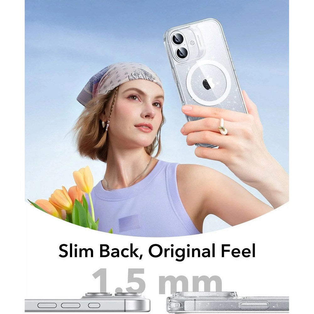 ESR iPhone 17 Classic Hybrid Case with Camera Control Button - MagSafe Compatible - Transparent / Glitter