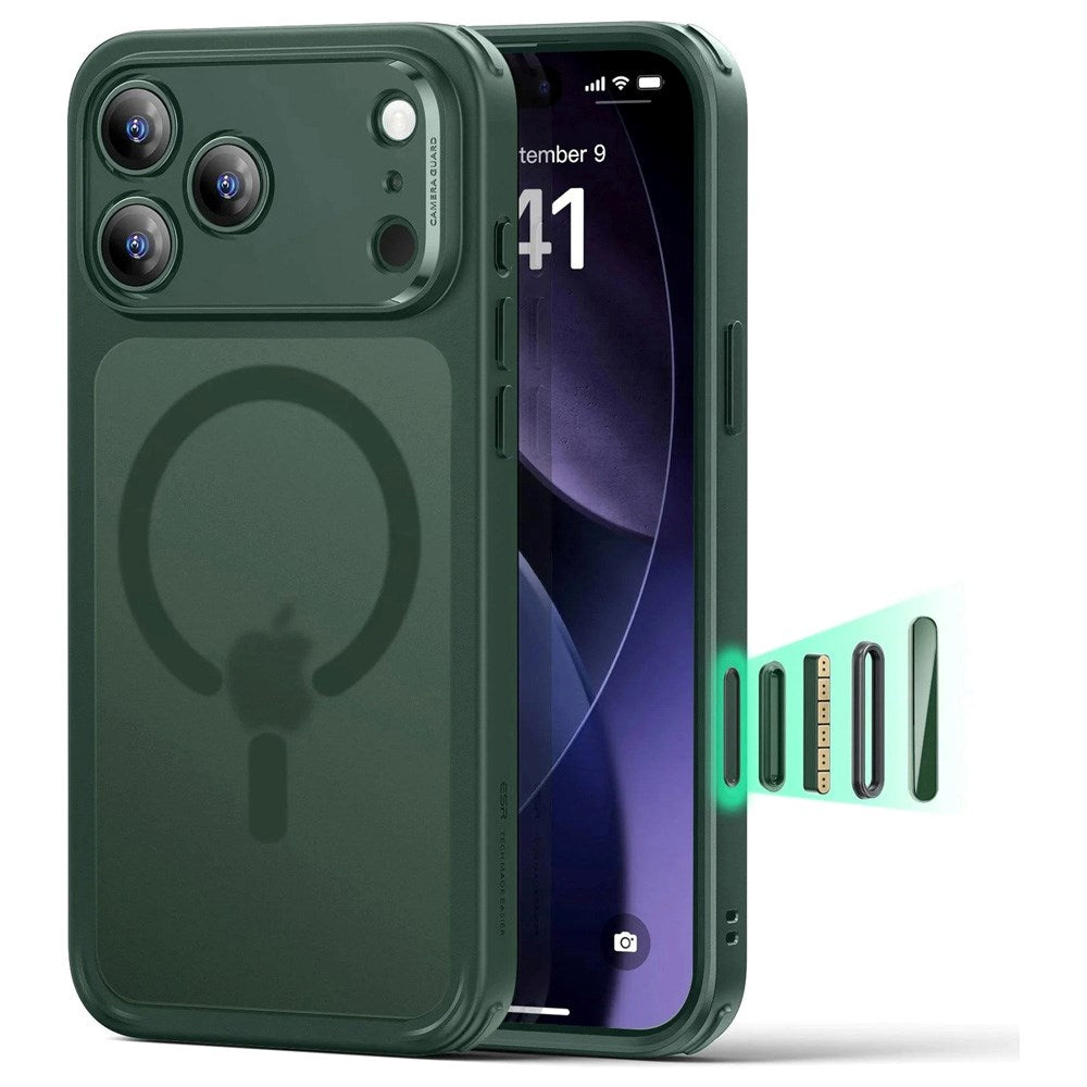 ESR iPhone 17 Pro Max Classic Hybrid Case with Camera Control Button - MagSafe Compatible - Matte Green