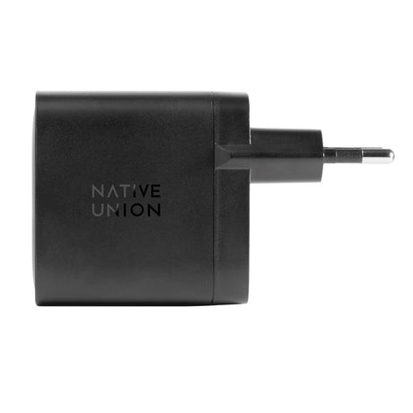 Native Union Fast GaN Charger - Wall Charger with 2 x USB-C Power Delivery 65W - Black