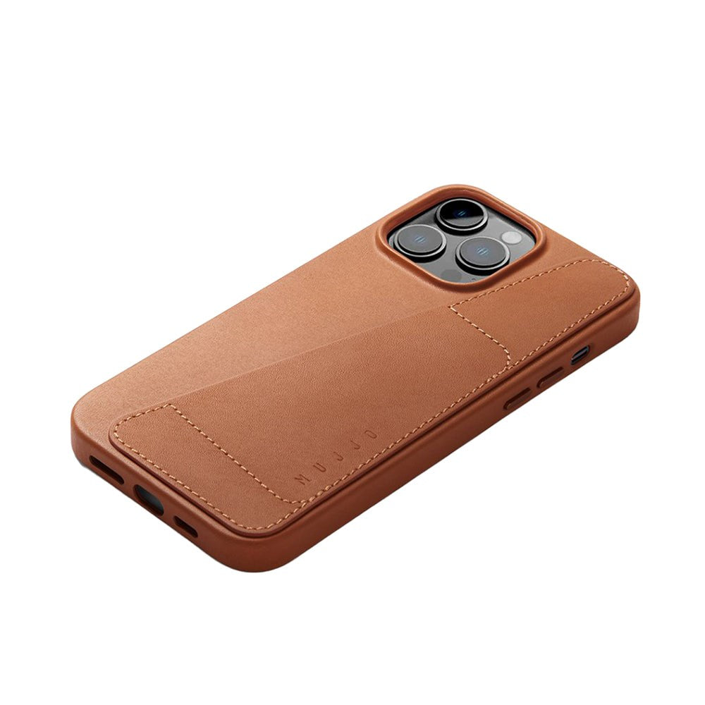 Mujjo iPhone 14 Pro Max Leather Wallet Case - Brown