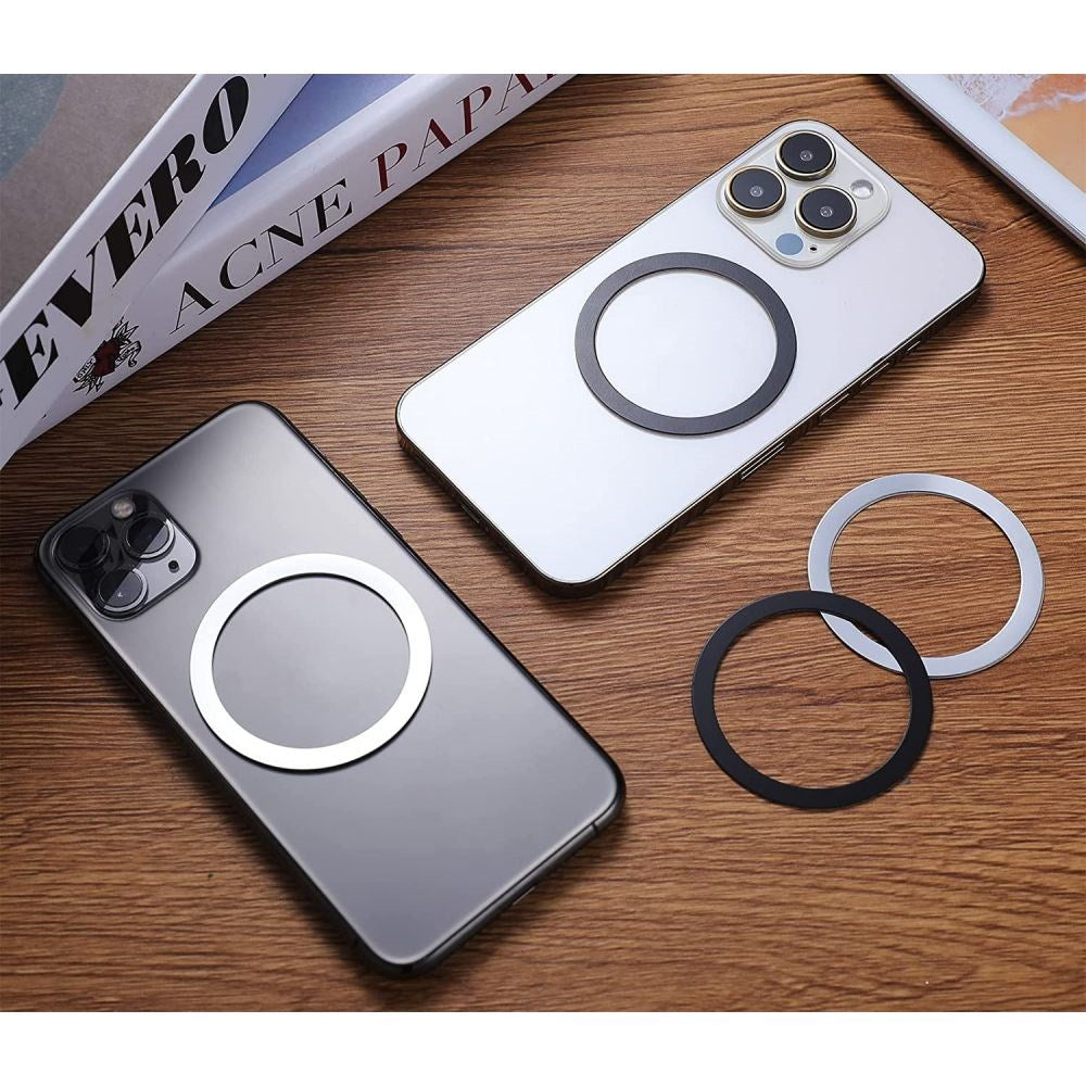 Tech-Protect MagSafe Compatible Magnetic Rings - 2 Pack - Black / Silver