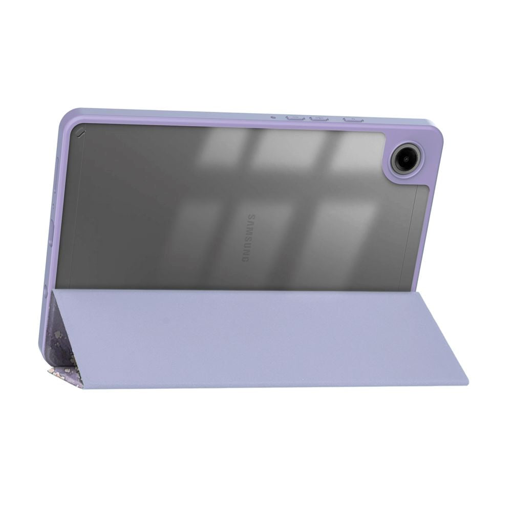 Samsung Galaxy Tab A9 Tech-Protect SC Hybrid Tri-fold Case - Violet Marble / Transparent