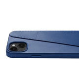 Mujjo iPhone 14 Plus Leather Wallet Case - Blue