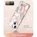 iPhone 14 / 13 i-Blason Cosmo Marble Case w. Screen Protector - Pink