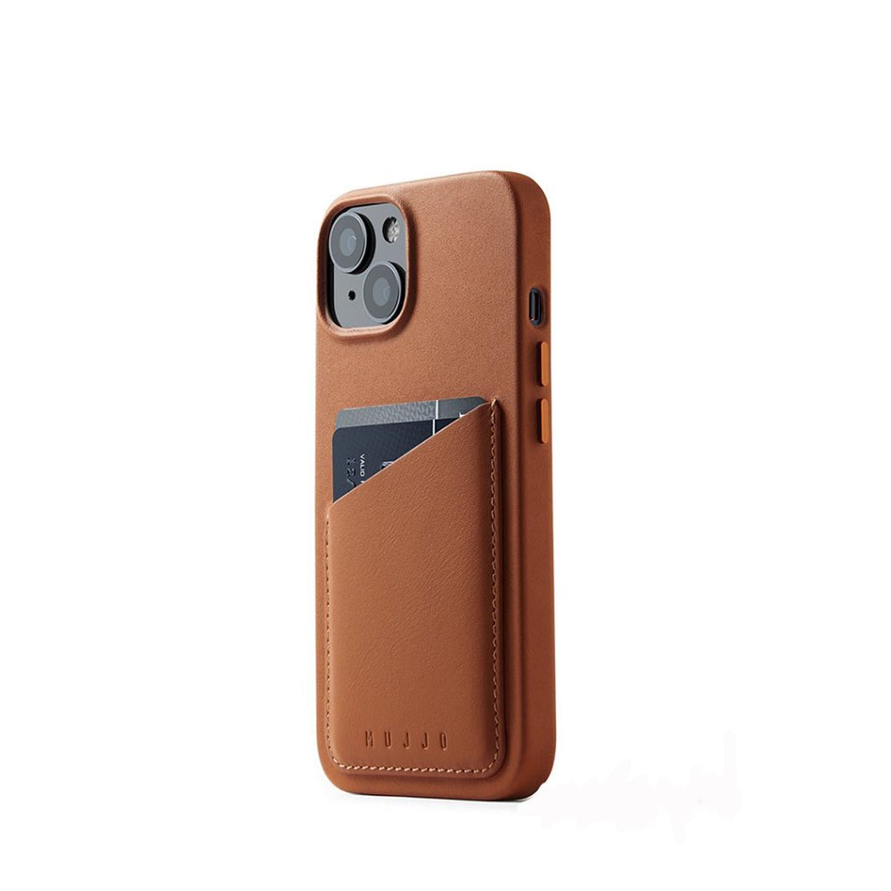 Mujjo iPhone 14 Leather Wallet Case - Brown