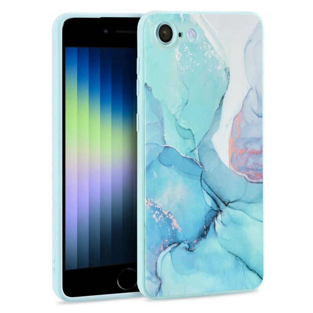 iPhone SE (2022 / 2020) 8 / 7 Tech-Protect Marble Case - Blue