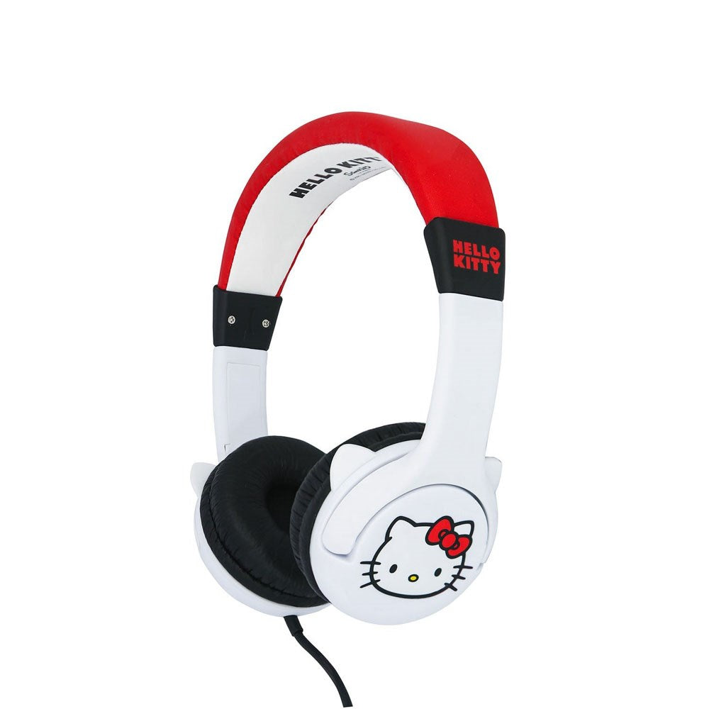 Hello Kitty OTL On-Ear Headphones for Kids with 3D Ears - Max. 85dB - White / Red