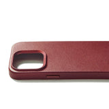 Mujjo iPhone 15 Pro Leather Case - MagSafe Compatible - Wine Red