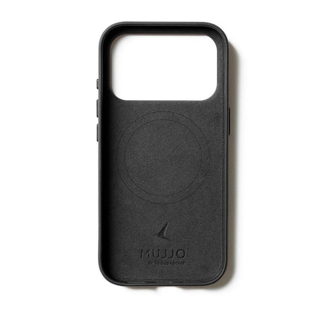 Mujjo iPhone 17 Pro Wallet Leather Case - MagSafe Compatible - Black