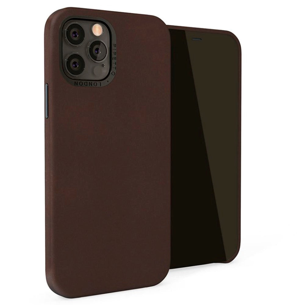 iPhone 12 / 12 Pro Pipetto Magnetic Leather Case with Kickstand - Brown