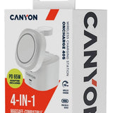 Canyon WCS-205 15W Qi2 2-in-1 Wireless Charger - MagSafe Compatible - White