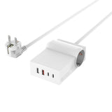 4smarts 6-in-1 GaN 65W Power Strip with 2x AC / 2x USB-C / 2x USB-A – White