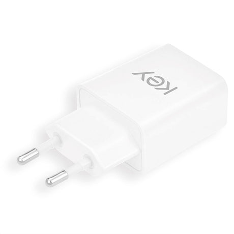 Key Wall Charger 12W with USB-A - White