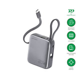 4smarts Pocket Dual Cord 22.5W PowerBank with Built-in USB-C Cable - 10.000 mAh - Space Grey