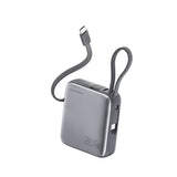 4smarts Pocket Dual Cord 22.5W PowerBank with Built-in USB-C Cable - 10.000 mAh - Space Grey