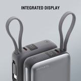 4smarts Pocket Dual Cord 22.5W PowerBank with Built-in USB-C Cable - 10.000 mAh - Space Grey