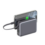 4smarts Pocket Dual Cord 22.5W PowerBank with Built-in USB-C Cable - 20.000 mAh - Space Grey