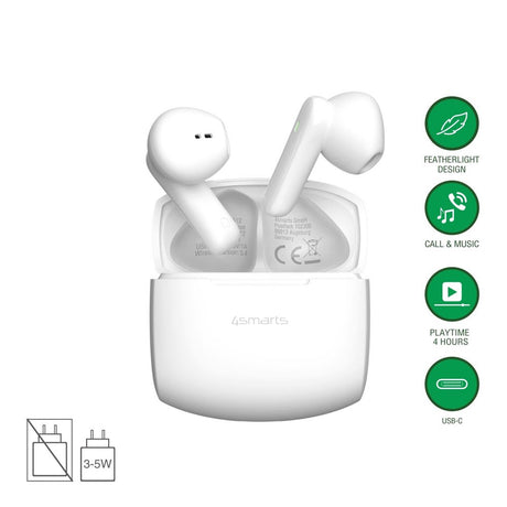 4smarts True Wireless SkyBuds Air Headphones - In-Ear - White