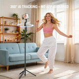 4smarts 360 AI Tripod Selfie Stick with Face Tracking & Remote Control - Black