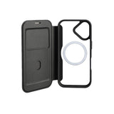 iPhone 17 4smarts Urban Pro Flip Case - MagSafe Compatible - Transparent / Black