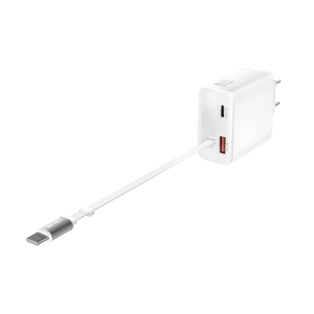 Wall Charger PD (Power Delivery) 65W 4smarts Jojo w. USB-C og USB-A - White