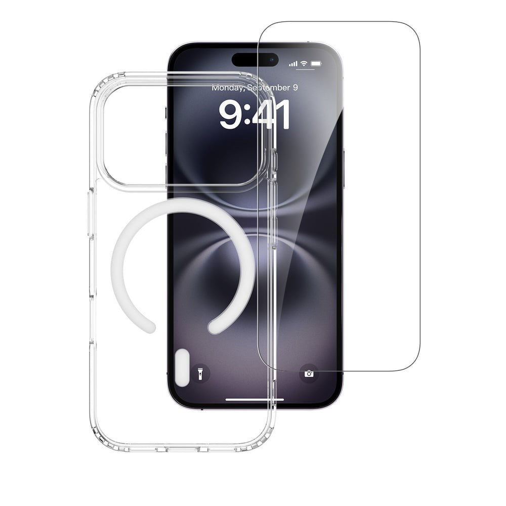 iPhone 18 Pro / 17 Pro 4Smarts 360° Protection Set with Case & Screen Protection Glass - MagSafe Compatible - Transparent